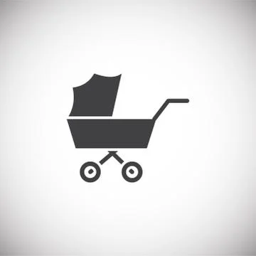 Stroller icon on background for graphic and web design. Simple illustration Stock Illustration