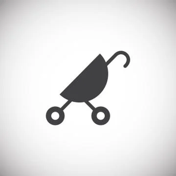 Stroller icon on background for graphic and web design. Simple illustration Stock Illustration