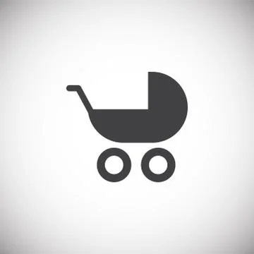 Stroller icon on background for graphic and web design. Simple illustration 스톡 일러스트