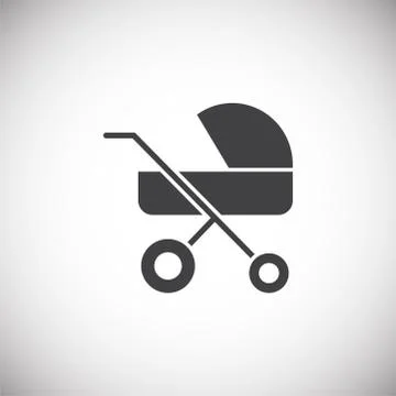 Stroller icon on background for graphic and web design. Simple illustration Иллюстрация