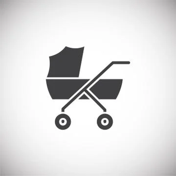 Stroller icon on background for graphic and web design. Simple illustration Stock Illustration