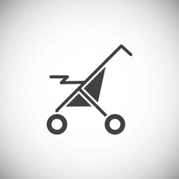 Stroller icon on background for graphic and web design. Simple illustration Illustrazione stock
