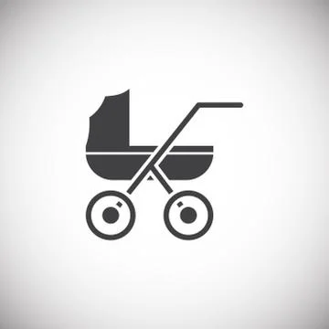 Stroller icon on background for graphic and web design. Simple illustration Иллюстрация