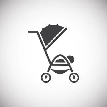 Stroller icon on background for graphic and web design. Simple illustration 스톡 일러스트