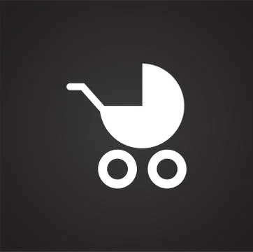 Stroller icon on background for graphic and web design. Simple illustration Illustrazione stock