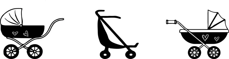 Stroller icon isolated on white background Stock Illustration