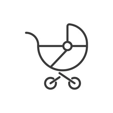 Stroller, icon in line design. Stroller, stroller, baby, carriage, infant Stock Illustration