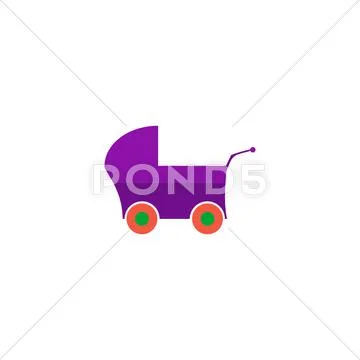 Stroller Icon Vector Stock Illustration
