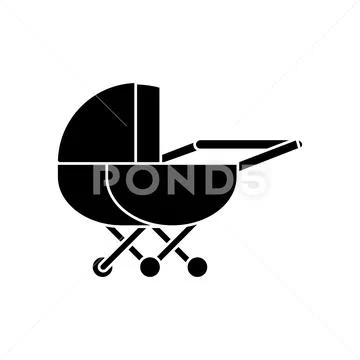 Stroller icon, vector illustration, sign on isolated background Stock Illustration