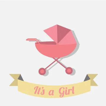 Stroller ilustrator over white color background Stock Illustration