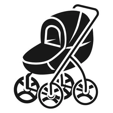 Stroller with large wheels icon, simple style Stock Illustration