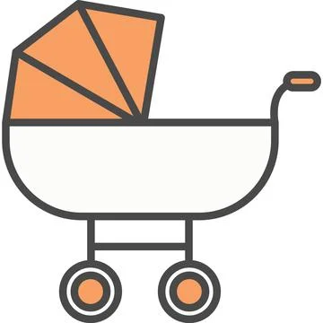 Stroller for newborns vector icon Stock Illustration