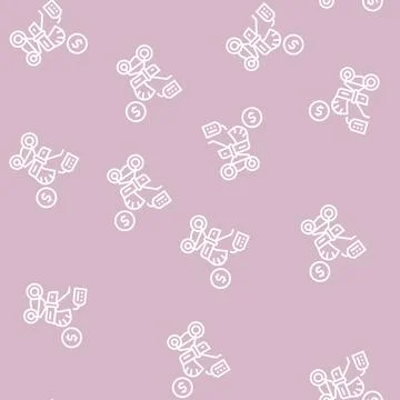 Stroller rental line seamless pattern sign 스톡 일러스트