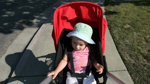 Stroller ride Stock Footage 494843