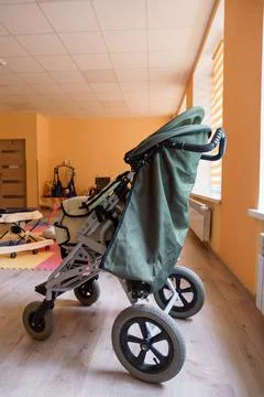 Stroller in a Spacious Indoor Environment Stock Photos