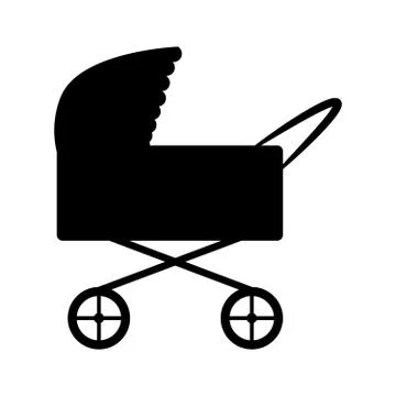 Stroller on white background Stock Illustration