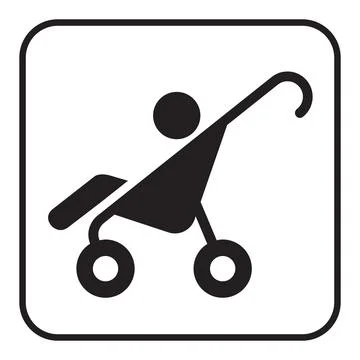 Strollers map symbol, national park pictogram Stock Illustration