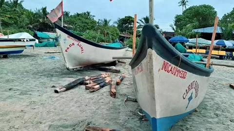Strolling around Arambol Beach Goa India Stock Footage 299734021
