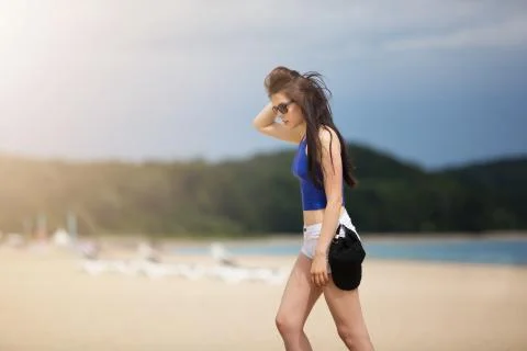 Strolling down the beach Stock Photos