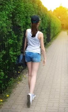 Strolling lady Stock Photos