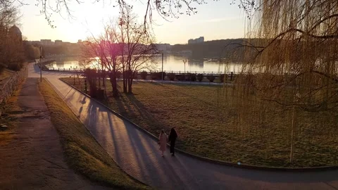 Strolling by the Lakeside: A Serene Escape Stock-Footage 305037588