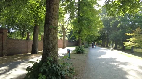 Strolling through the city park of Bruges Stock Footage 228945169