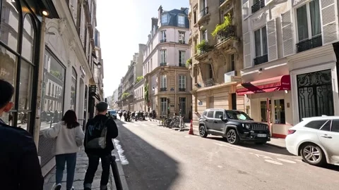 Strolling Through Parisian Streets Stock Footage 299901179