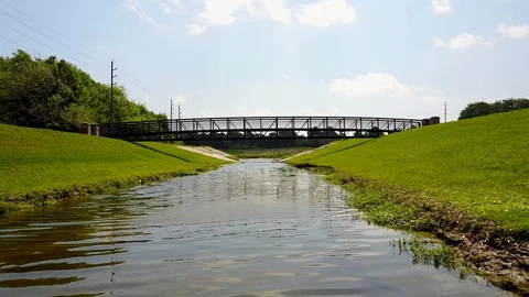 Strolling Under the Bridge Stock Footage 99219463
