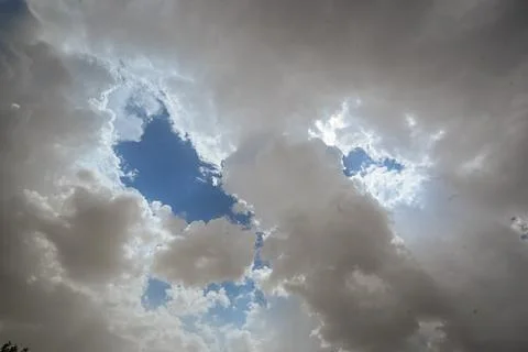Strom black cloud in sky nature background Stock Photos