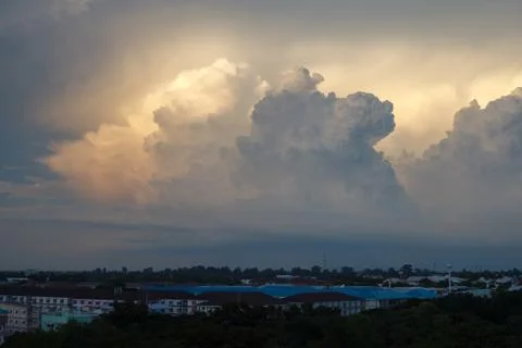 Strom cloud  sky over city Stock Photos