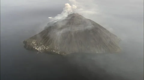 Stromboli aerial Stock Footage 65385410