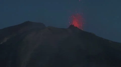Stromboli eruption 05 Stock Footage