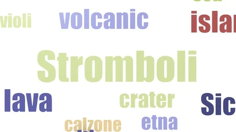 Stromboli Tagcloud Animated Isolated Stock Footage 107241722