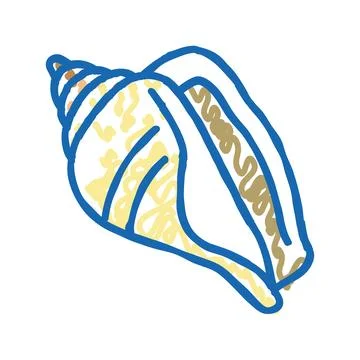 Strombus sea shell beach icon doodle illustration Illustrazione stock