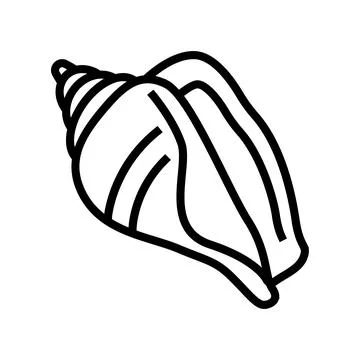 Strombus sea shell beach line icon vector illustration Stock Illustration