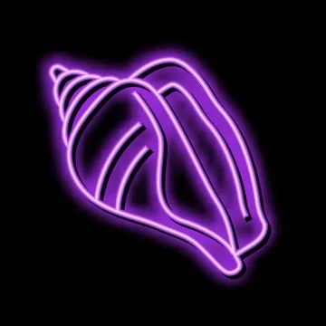 Strombus sea shell beach neon glow icon illustration 스톡 일러스트