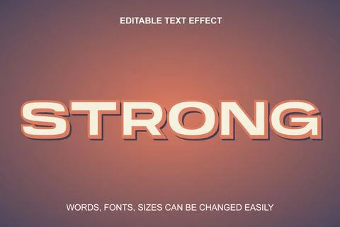 Strong 3d editable text effect Illustrazione stock