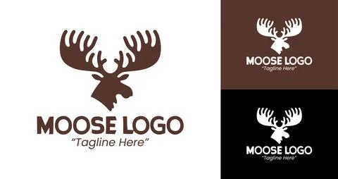 Strong and Bold Moose Logo Designs for Branding Ilustração Stock