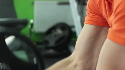 Strong And Handsome Man is Training in The Gym. Stock Footage 58290929