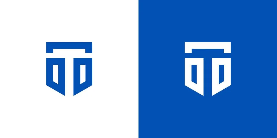 Strong and modern initial T security logo design 2 Stock Illustration