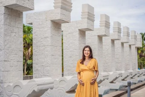 A strong and resilient woman over 40 embraces the beauty of childbirth in Mexico Stock Photos
