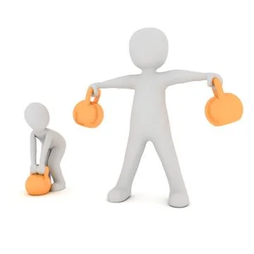 Strong and weak man Stock Illustration