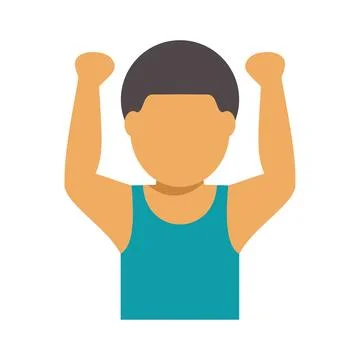 Strong arm flexing power avatar icon design Stock Illustration