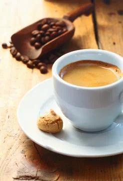 Strong aromatic espresso coffee Stock Photos