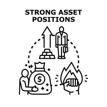 Strong asset positions creating financial stability and power Stock Illustration