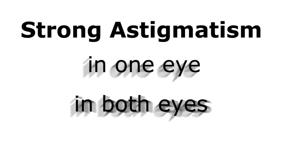 Strong astigmatism examples blurred vision Illustrazione stock