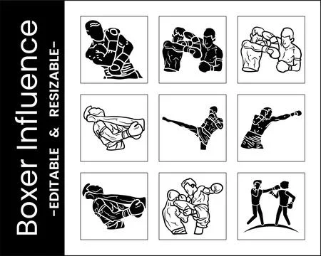 Strong Athlete Boxer in Ready Position Stock Illustration