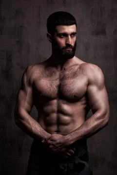 Strong athletic berdy man Stock Photos