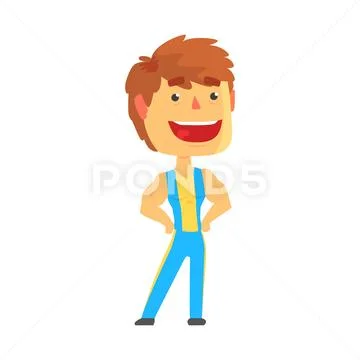 Strong athletic man character, professional sport, healthy lifestyle concept Stock Illustration