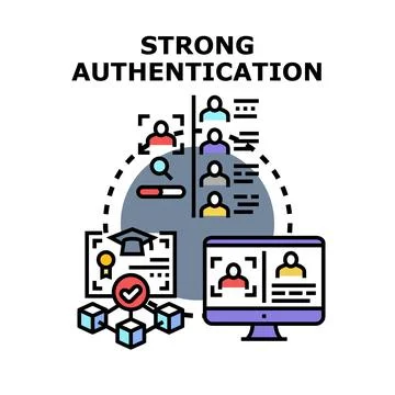 Strong authentication providing secure digital identity verification Stock Illustration